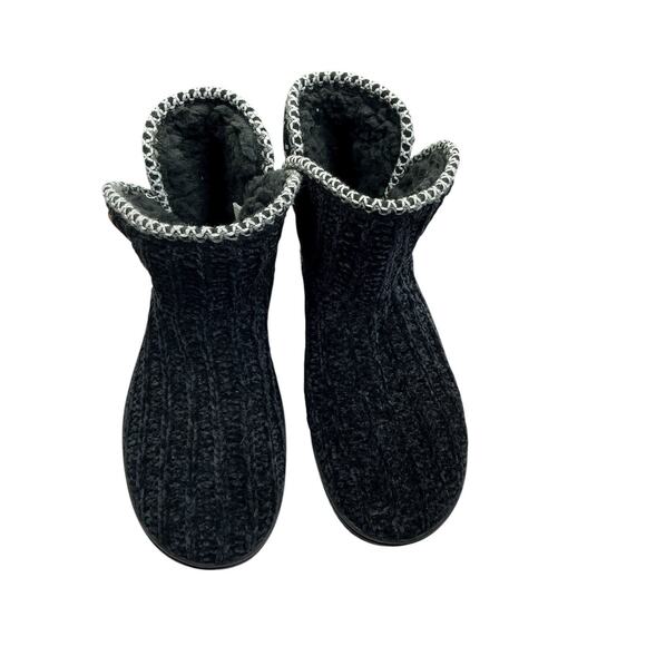 Muk Luks Women's Cozy Knit booties, Size Large (L 9-10), Black and White - Picture 1 of 10